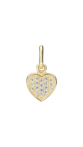 Vedhæng hjerte 8x8mm og zirkonia forgyldt 925