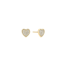 Ørestik hjerte 8x8mm med zirkonia forgyldt 925