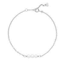 Armbånd med ferskvandsperler 4-4,5mm 16,5-18-19,5cm 925