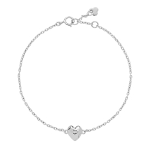 Armbånd hammerslået hjerte 8x7mm 16-17-18 cm 925