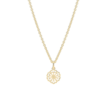 Marguerit collier silhuet 7,5mm 24 kt forgyldt hvid emalje 45-48cm 925