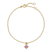 Armbånd med pink zirkonia 5 mm 16-17,5-19 cm 333