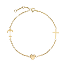 Armbånd med tro, håb og kærlighed 17-18-19 cm 333