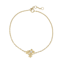Armbånd blomst og diamant 0,07 ct 17-18-19 cm 333