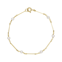 Armbånd pind og ferskvandsperle 4-4,5mm 19cm 333