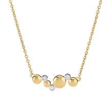 Collier 2 farvet med diamanter 3x0,02 CT W.SI. 42-45-48 cm 333