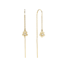 Ørehænger kæde med blomst og diam 333