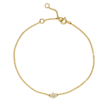 Armbånd roset med diamanter 7x0,01ct. W.SI. 16-17,5-19cm 585