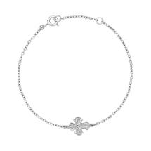 Armbånd med dagmarkors i sølv 925 16-18 cm