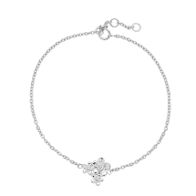 Armbånd med blomst og zirkonia 17-18-19-cm 925