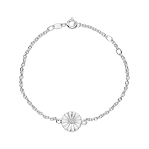 Marguerit armbånd 11mm hvid emalje 16-17-19cm 925