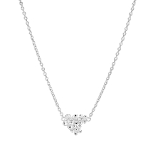 Collier med blomst og zirkonia 45-47cm 925