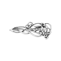 Broche 45x17mm i oxyderet sølv 925