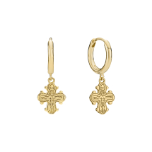 Creol 9 mm med dagmarkors 10x9 mm forgyldt 925