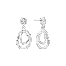 Ørestik med rustik overflade 24x12 mm 925