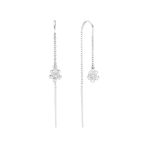 Ørehænger med bøjle og blomst med zirkonia 925