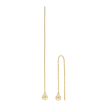 Marguerit ørehænger disko 7,5mm 24kt forgyldt hvid emalje 925