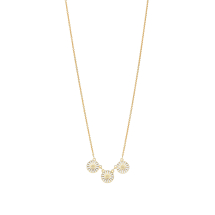Marguerit collier med 3x11mm 24 kt forgyldt 42-45cm hvid emalje 925