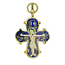 Vedhæng Dagmarkors med flere farver emalje forgyldt 37x31mm 925