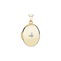 Vedhæng medaljon oval 17x13mm med diamant 1x0,005ct W.SI.2 8/8 333