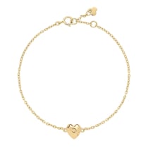 Armbånd hammerslået hjerte 8x7mm 16-17-18 cm 333