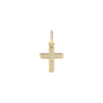Kors med zirkonia 11x10mm forgyldt 925