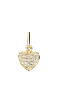 Vedhæng hjerte 8x8mm og zirkonia forgyldt 925