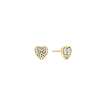 Ørestik hjerte 8x8mm med zirkonia forgyldt 925