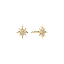 Ørestik stjerne med zirkonia 7x7mm 375