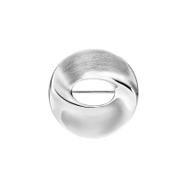 Broche rund med børstet overfalde 34mm 925