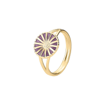 Marguerit ring 11mm 24 kt forgyldt lilla emalje 925