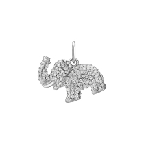 Vedhæng elefant med zirkonia 18mmx9,7mm 925