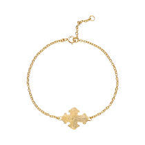 Armbånd med Dagmarkors 16X13mm 17-19cm forgyldt 925