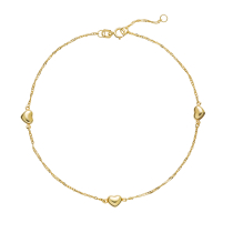 Ankelkæde singapore med hjerter 23-25 cm 333