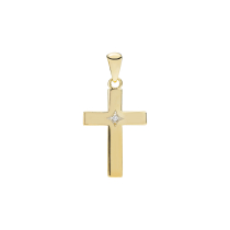 Vedhæng kors 16x11mm med diamant 0,005ct W.Si 375