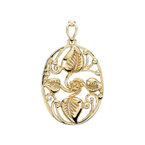 Vedhæng med blomst og blade 24x30mm 333