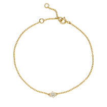 Armbånd roset med diamanter 7x0,01ct. W.SI. 16-17,5-19cm 585