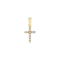 Vedhæng kors 13x9mm med diamanter 11 stk i alt 0,11CT W.SI 585