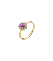 Ring med rubin og diamanter 0,10 CT WP2 585