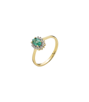 Ring med smaragd og diamanter 0,05 CT WP2 585