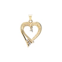 Vedhæng hjerte 22x17 mm med diamanter 0,06ct W.SI 585