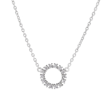 Collier rund 11 diameter med diamanter 0,21ct W.SI hvidguld 585