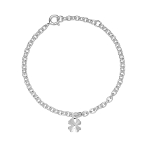 Armbånd med firkløver 7x7mm 14-16cm 925