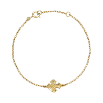 Armbånd med dagmarkors 14-16 cm i forgyldt 925