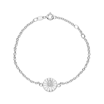 Marguerit armbånd 11mm hvid emalje 16-17-19cm 925