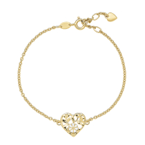 Marguerit armbånd hjerte 1x5mm 24kt forgyldt hvid emalje 17-18-19 cm 925