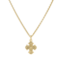 Collier med dagmarkors 10x9 mm 45 cm forgyldt 925