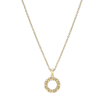Collier cirkel med zirkonia 48cm forgyldt 925