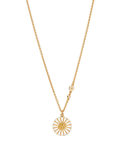 Marguerit collier 1x5 + 1x18mm 1 zirkonia 24 kt forg. hvid emalje 45-48cm 925
