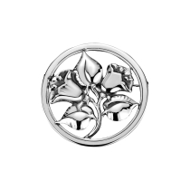 Broche med blomst oxyderet 42mm 925